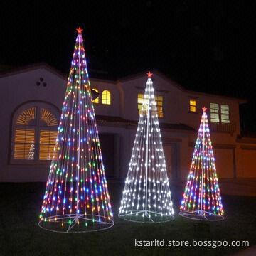 Multicolor LED Christmas Tree Light, 3 Meters High, with Controller for Outdoor and Indoor Use